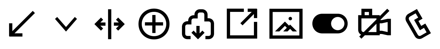 100 иконок, входящие в базовые начертания TT&nbsp;Interfaces