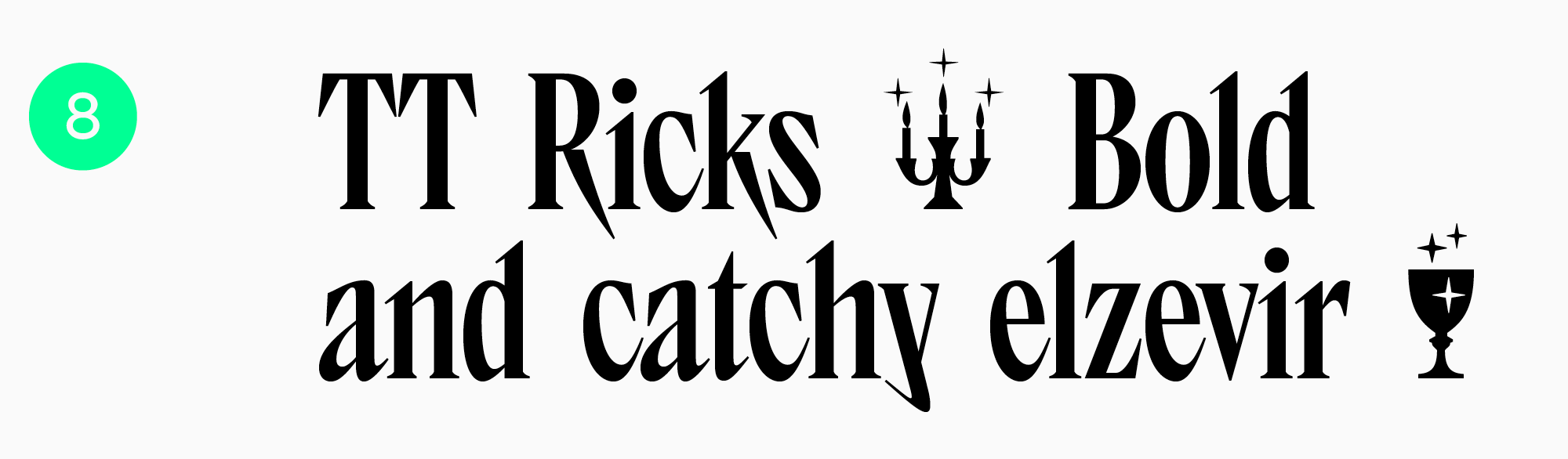 TT Ricks шрифт плакатный онлайн