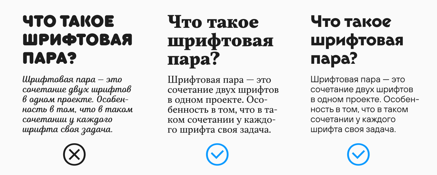 Подбор сочетаний шрифтов