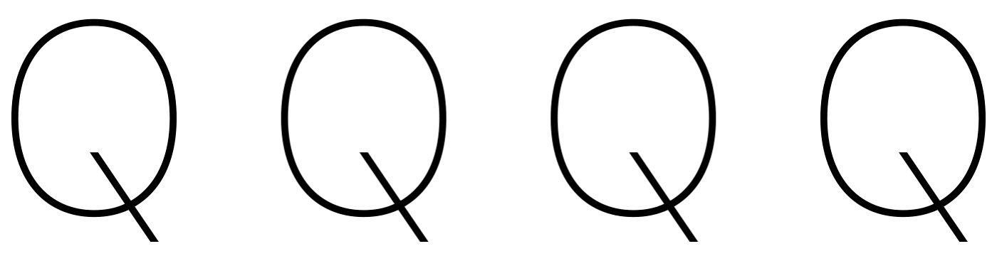 Упрощение дизайна буквы «Q»