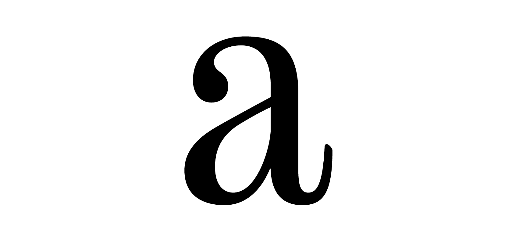 Поиск формы для буквы «а»