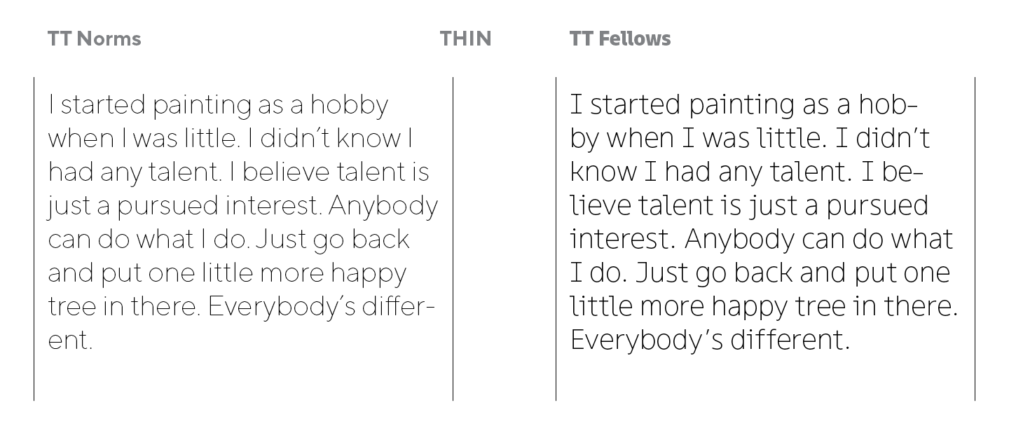 Change faces while maintaining the layout—revealing the secrets of creating the uniwidth font TT Fellows