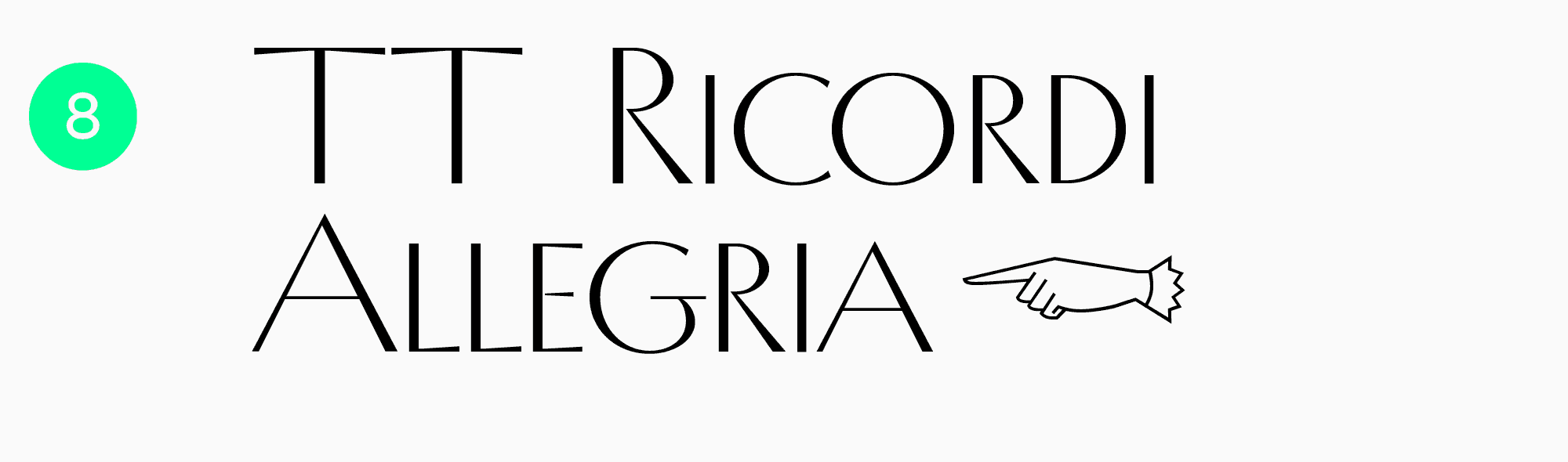 стильные шрифты для заголовков TT Ricordi Allegria
