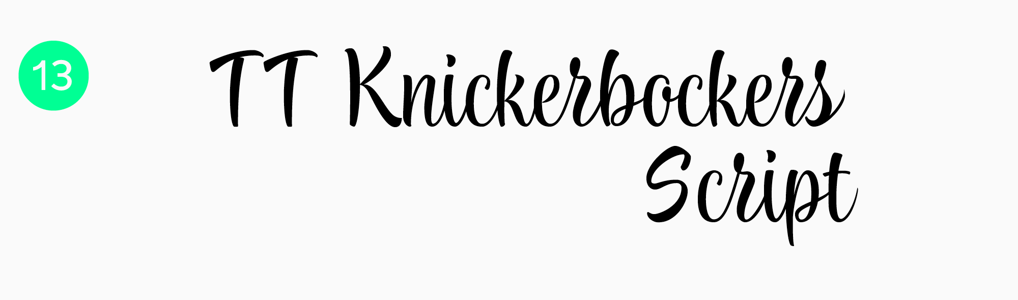Best script fonts for logos TT Knickerbockers Script