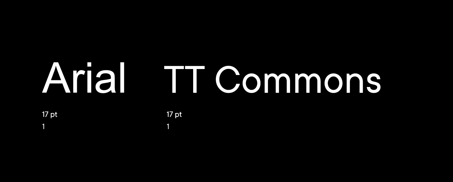 Изменение параметров шрифта TT Commons под референсный шрифт 